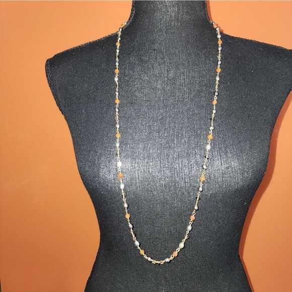 Aprique 22k Sterling Silver Bead Strand 36" Necklace - Picture 5 of 6